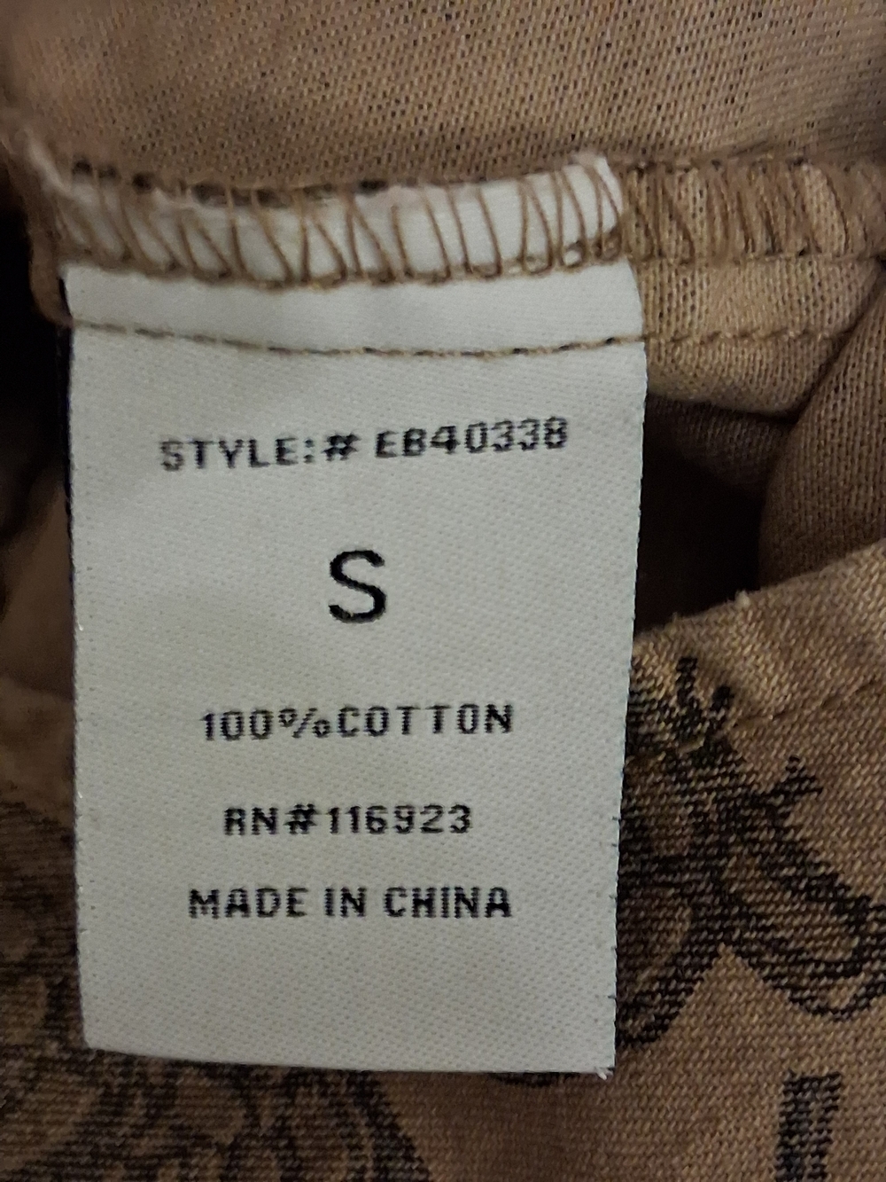 easel Beige Printed Wide-Leg Overall Jumpsuit. NWT Size Small - Picture 12 of 14